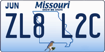 MO license plate ZL8L2C