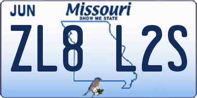 MO license plate ZL8L2S