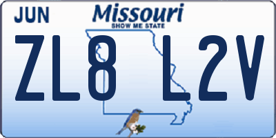 MO license plate ZL8L2V