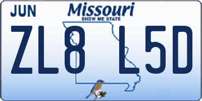 MO license plate ZL8L5D