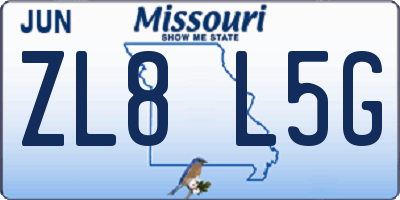 MO license plate ZL8L5G