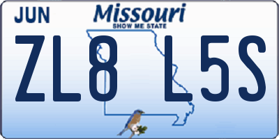 MO license plate ZL8L5S