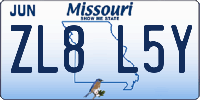 MO license plate ZL8L5Y