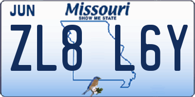 MO license plate ZL8L6Y