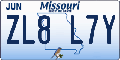 MO license plate ZL8L7Y