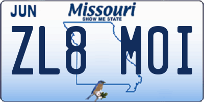MO license plate ZL8M0I
