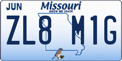 MO license plate ZL8M1G