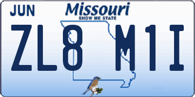 MO license plate ZL8M1I
