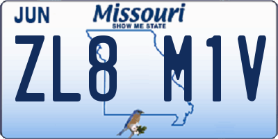 MO license plate ZL8M1V