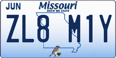 MO license plate ZL8M1Y