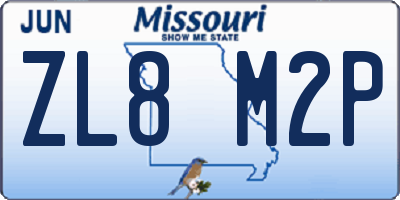 MO license plate ZL8M2P