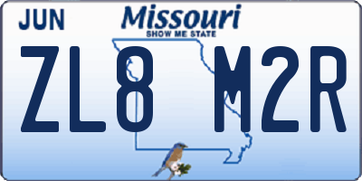 MO license plate ZL8M2R