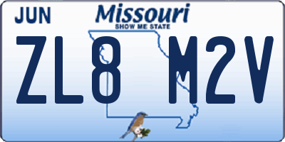 MO license plate ZL8M2V