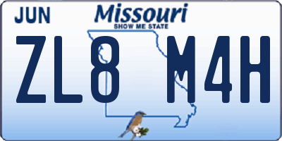 MO license plate ZL8M4H