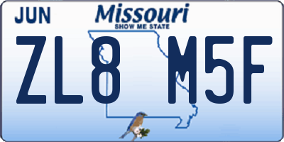 MO license plate ZL8M5F