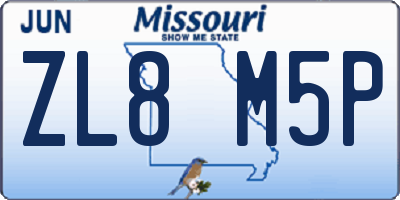 MO license plate ZL8M5P