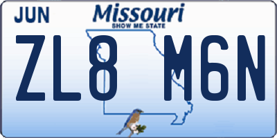 MO license plate ZL8M6N