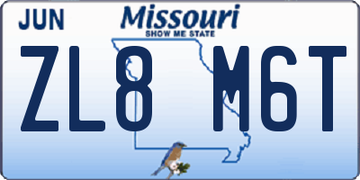 MO license plate ZL8M6T