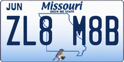 MO license plate ZL8M8B