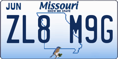 MO license plate ZL8M9G