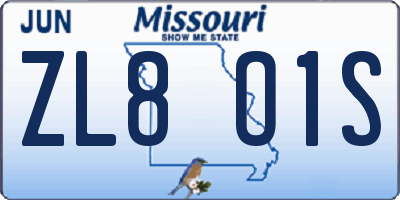 MO license plate ZL8O1S