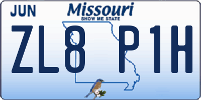 MO license plate ZL8P1H
