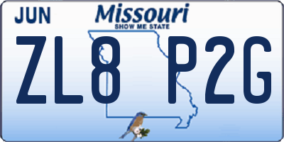 MO license plate ZL8P2G