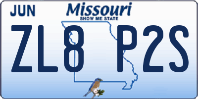 MO license plate ZL8P2S