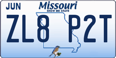 MO license plate ZL8P2T