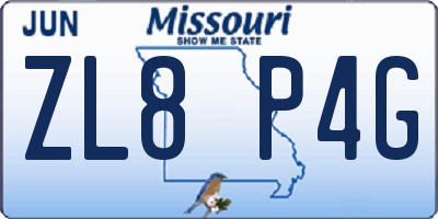 MO license plate ZL8P4G