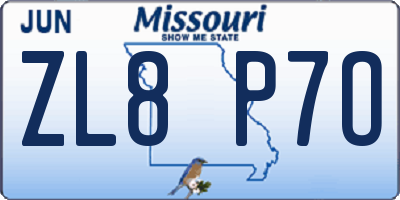 MO license plate ZL8P7O
