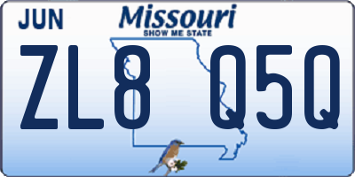MO license plate ZL8Q5Q