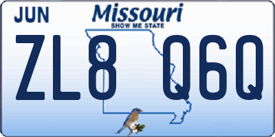 MO license plate ZL8Q6Q
