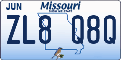 MO license plate ZL8Q8Q