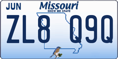 MO license plate ZL8Q9Q