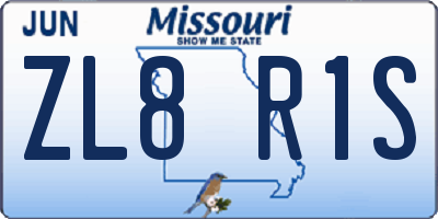 MO license plate ZL8R1S
