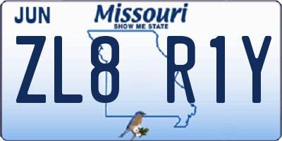MO license plate ZL8R1Y