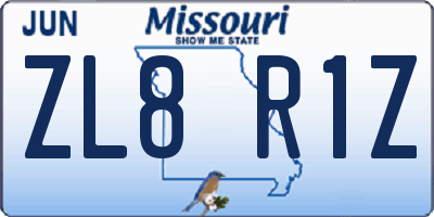MO license plate ZL8R1Z