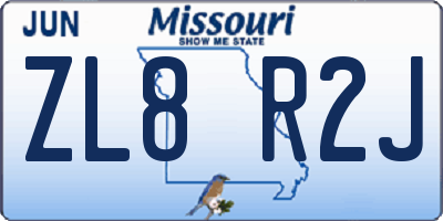 MO license plate ZL8R2J