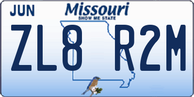 MO license plate ZL8R2M