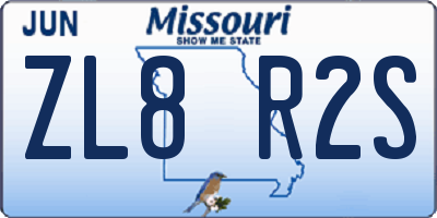 MO license plate ZL8R2S