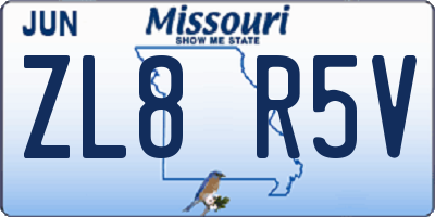 MO license plate ZL8R5V