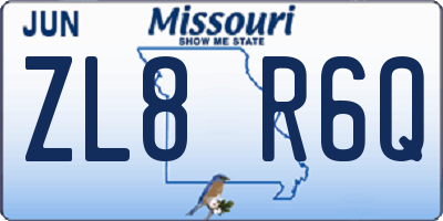 MO license plate ZL8R6Q