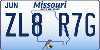 MO license plate ZL8R7G