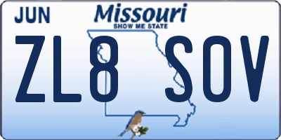 MO license plate ZL8S0V