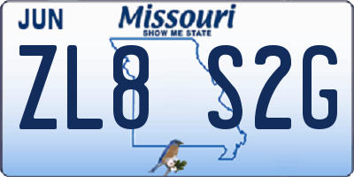 MO license plate ZL8S2G