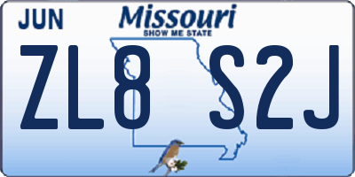 MO license plate ZL8S2J