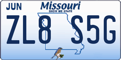 MO license plate ZL8S5G