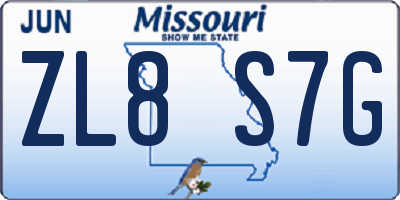 MO license plate ZL8S7G