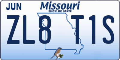 MO license plate ZL8T1S